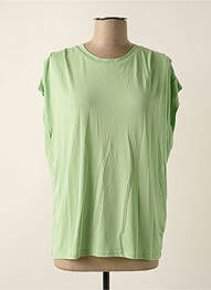 Tricou croială dreaptă mâneci scurte verde ICHI femeie
