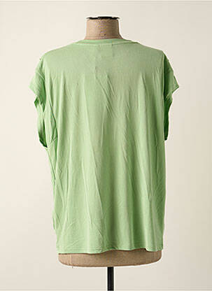 Tricou croială dreaptă mâneci scurte verde ICHI femeie