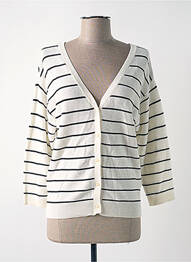 Vestă cu mâneci lungi mâneci 3/4 alb CREAM femme