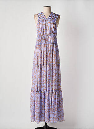 Rochie lungă imprimeu floral fără mâneci violet RELISH femeie