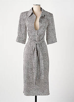 Rochie midi mâneci scurte mâneci scurte bej RELISH femeie
