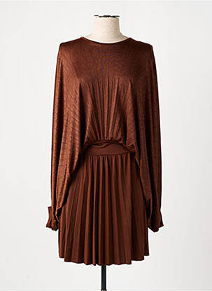 Rochie midi mâneci 3/4 mâneci 3/4 maro RELISH femeie