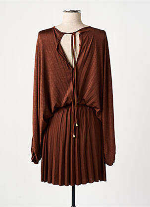 Rochie midi mâneci 3/4 mâneci 3/4 maro RELISH femeie