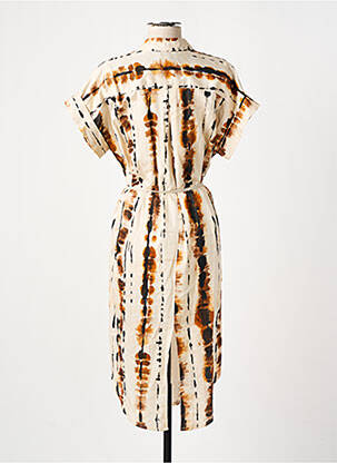 Rochie midi mâneci scurte mâneci scurte bej LA PETITE FRANCAISE femeie
