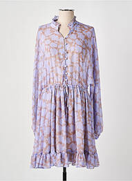 Rochie midi croială fluidă mâneci lungi violet RELISH femme