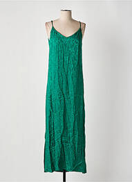 Rochie lungă croială fluidă bretele subțiri verde GRACE & MILA femme