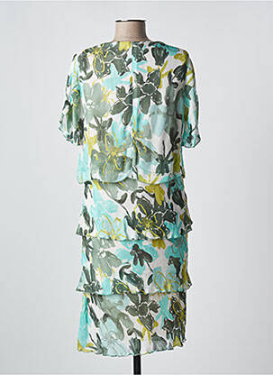 Rochie midi imprimeu floral mâneci scurte verde FRANK WALDER femeie