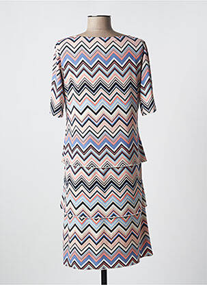 Rochie midi croială fluidă mâneci scurte roz BETTY BARCLAY femeie