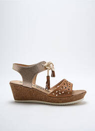 Sandale/pantofi decupați toc platformă toc de 4 la 6 cm auriu MADISON femme