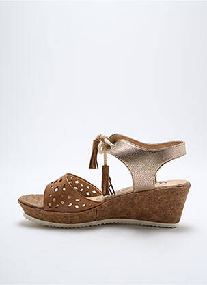 Sandale/pantofi decupați toc platformă toc de 4 la 6 cm auriu MADISON femeie