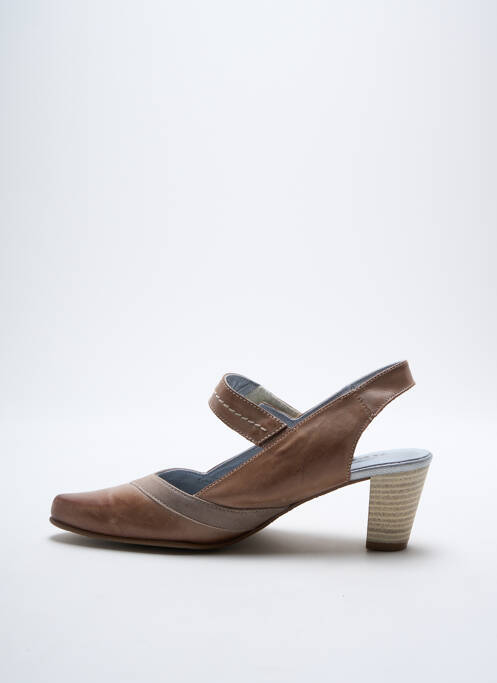Sandale/Pantofi decupați maro ARTIKA SOFT femeie