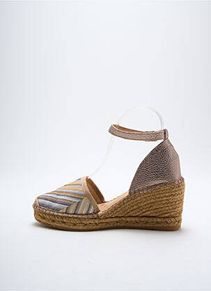 Espadrile vârf rotund toc de 4 la 6 cm maro REBELLES femeie