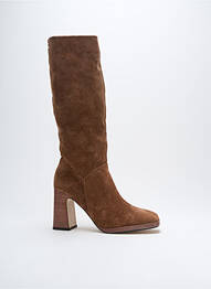 Cizme nubuc toc de 7 la 9 cm maro LODI femme