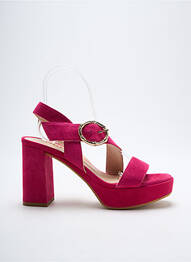 Sandale/pantofi decupați semi compensat toc de 7 la 9 cm roz LODI LOVE femme