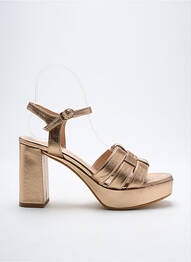 Sandale/pantofi decupați material neted toc de 7 la 9 cm auriu LODI LOVE femme