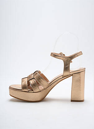 Sandale/pantofi decupați toc pătrat toc de 7 la 9 cm auriu LODI LOVE femeie