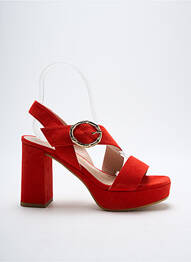 Sandale/pantofi decupați toc pătrat toc de 7 la 9 cm roșu LODI LOVE femme
