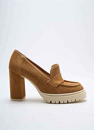 Mocasini nubuc toc de 7 la 9 cm maro LODI LOVE femeie