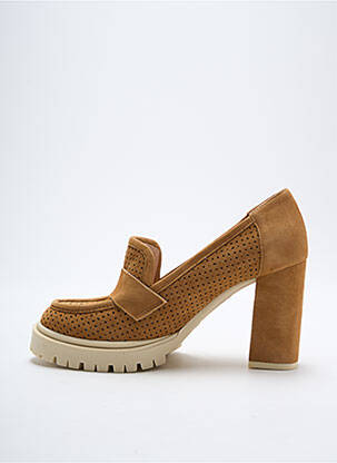 Mocasini nubuc toc de 7 la 9 cm maro LODI LOVE femeie