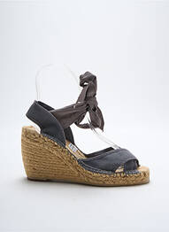 Espadrile țesătură satinată toc de 7 la 9 cm gri PARE GABIA femme