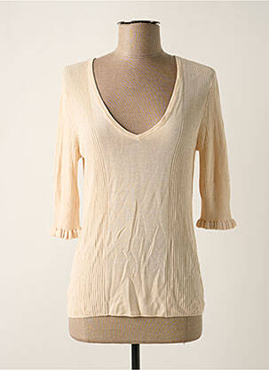 Pulover croială cambrată mâneci 3/4 bej AWARE BY VERO MODA femeie