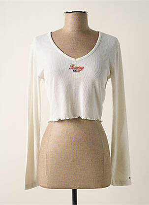 Top alb TOMMY HILFIGER femeie