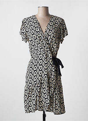 Rochie midi imprimeu fantezie mâneci scurte negru GAUDI femeie