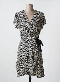 Rochie midi imprimeu fantezie mâneci scurte negru GAUDI femeie