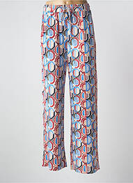 Pantalon larg croială fluidă talie înaltă albastru MD'M femme