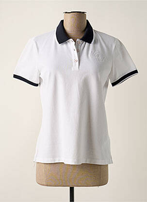 Polo broderie mâneci scurte alb DELAHAYE femeie