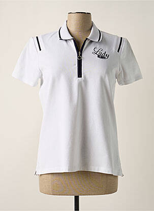 Polo broderie mâneci scurte alb DELAHAYE femeie
