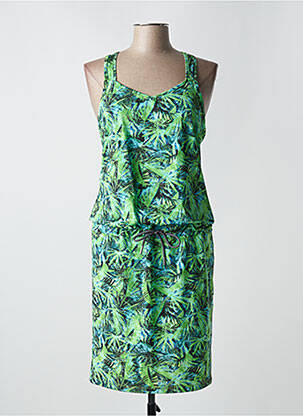 Rochie midi guler rotund bretele subțiri verde HBT femeie