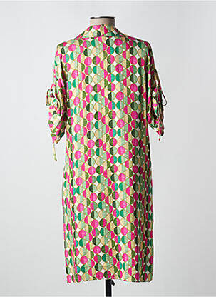 Rochie midi croială fluidă mâneci scurte verde REVER MILE femeie