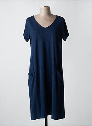 Rochie midi mâneci scurte mâneci scurte albastru L'ATELIER D'ANNA femeie