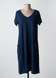Rochie midi mâneci scurte mâneci scurte albastru L'ATELIER D'ANNA femeie