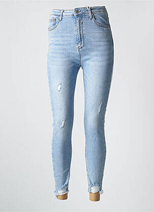Blugi skinny efect uzat decolorat talie înaltă albastru MELLY & CO femeie