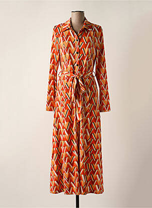 Rochie lungă mâneci lungi mâneci lungi portocalie BY SWAN femeie