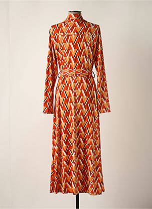 Rochie lungă mâneci lungi mâneci lungi portocalie BY SWAN femeie