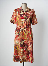Rochie midi imprimeu floral mâneci scurte portocaliu FRANCOISE DE FRANCE femeie