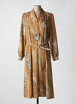 Rochie midi mâneci lungi mâneci lungi maro FRANCOISE DE FRANCE femeie