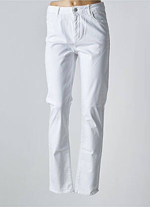 Pantalon slim talie înaltă talie înaltă alb KANOPE femeie