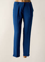 Pantalon 7/8 închidere cu fermoar sub clapetă cu nasturi albastru PAKO LITTO femme
