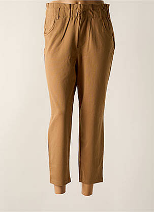 Pantalon 7/8 talie elastică bej ONLY femeie