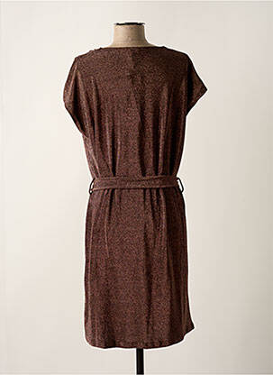 Rochie midi mâneci scurte mâneci scurte maro GRACE & MILA femeie