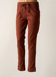 Pantalon 7/8 elasticitate mărime normală maro PAKO LITTO femme