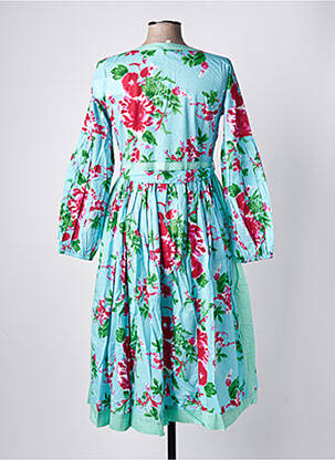 Rochie midi imprimeu fantezie mâneci lungi albastru RHUM RAISIN femeie