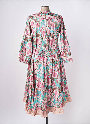 Rochie midi imprimeu fantezie mâneci lungi roz RHUM RAISIN femeie