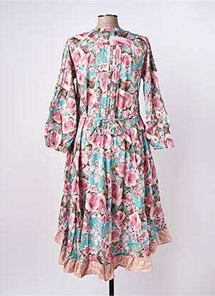 Rochie midi imprimeu fantezie mâneci lungi roz RHUM RAISIN femeie