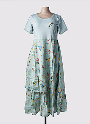 Rochie lungă mâneci scurte mâneci scurte verde RHUM RAISIN femeie