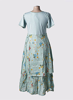 Rochie lungă mâneci scurte mâneci scurte verde RHUM RAISIN femeie
